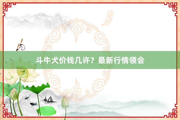 斗牛犬价钱几许？最新行情领会